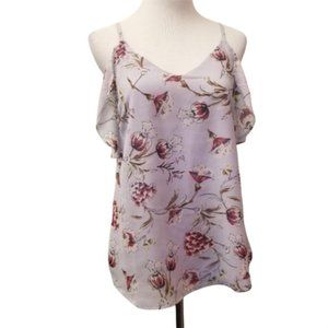 NWOT Japna floral spaghetti strap ruffled top size M (69)